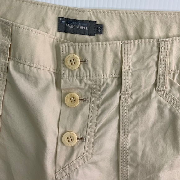 Marc Aurel Shorts Size 12 EU 42 Adjustable Leg Length Cotton Cargo Khaki Work - Picture 3 of 9